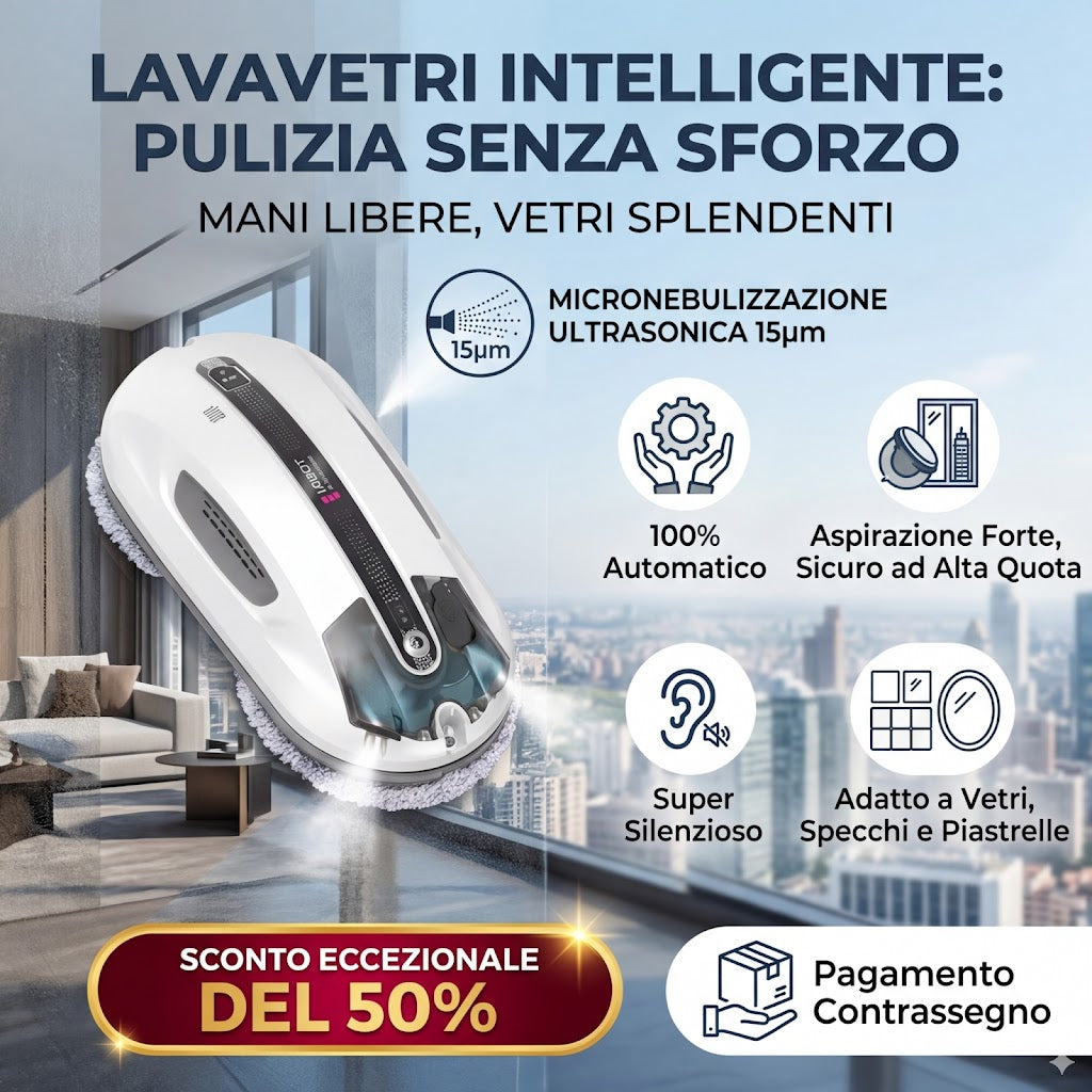 Robot Lavavetri ad Ultrasuoni con Spray Automatico e Forte Aspirazione